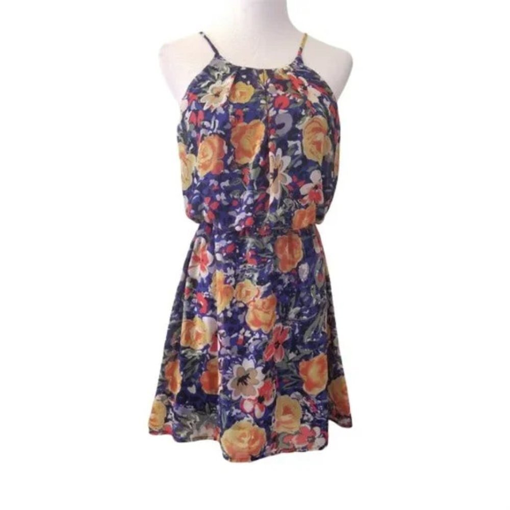 Runwolf Story open back floral mini dress size small (Z19)